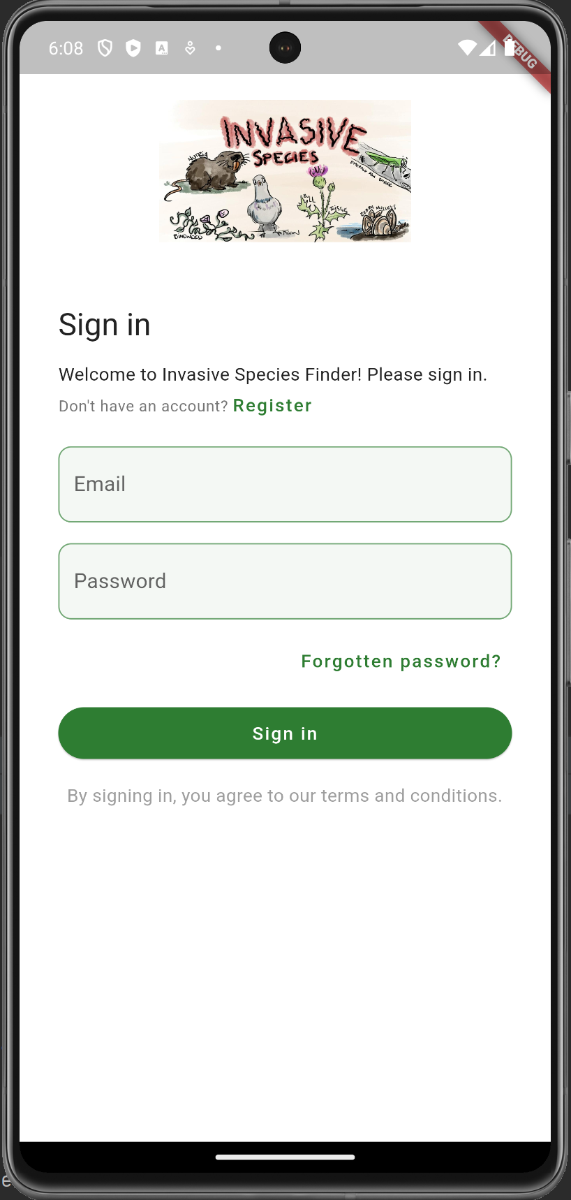 login page